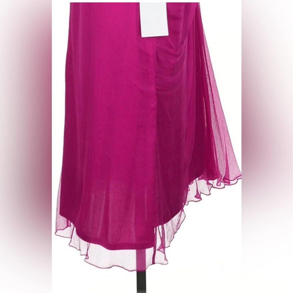 One-Shoulder Tadashi Collection Saks Fifth Avenue Pink Dress Cocktail Sz 12 NWT - Picture 9 of 15